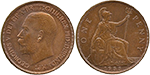 Монета 1 пенни, Великобритания, 1933 год