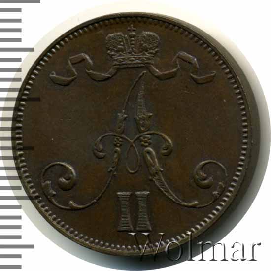5 пенни 1872 г. Для Финляндии (Александр II). 