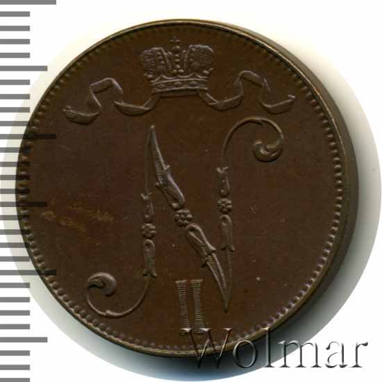 5 пенни 1896 г. Для Финляндии (Николай II) 