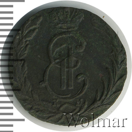 Денга 1769 г. КМ. Сибирская монета (Екатерина II) Тиражная монета