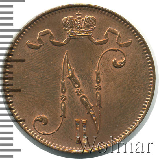 5 пенни 1912 г. Для Финляндии (Николай II). 