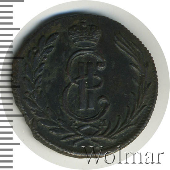 1 копейка 1771 г. КМ. Сибирская монета (Екатерина II) Тиражная монета
