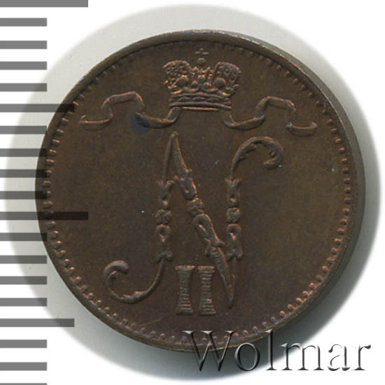 1 пенни 1908 г. Для Финляндии (Николай II). 