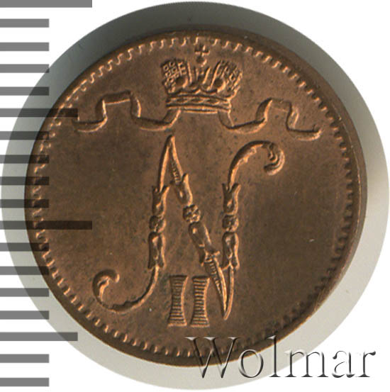 1 пенни 1906 г. Для Финляндии (Николай II). 