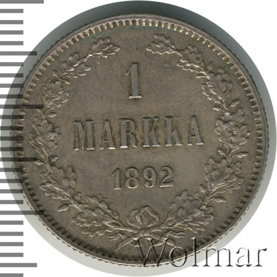 1 марка 1892 г. L. Для Финляндии (Александр III). 