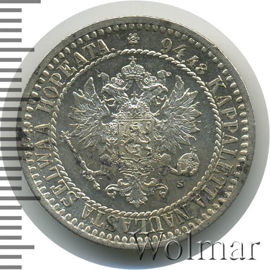 1 марка 1865 г. S. Для Финляндии (Александр II) 