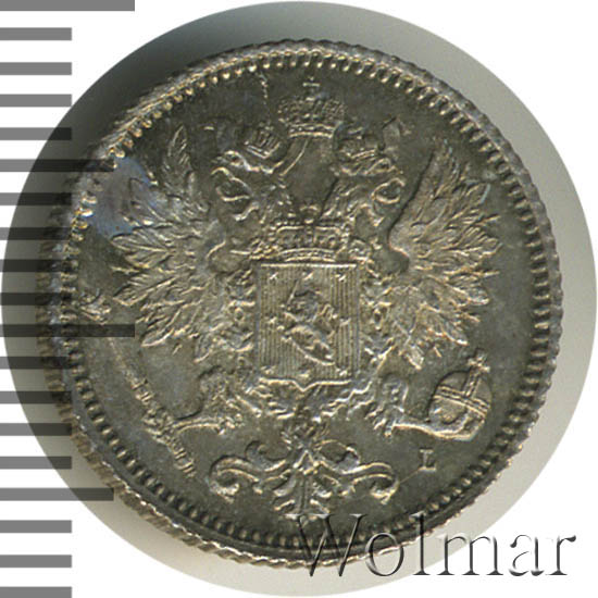 25 пенни 1891 г. L. Для Финляндии (Александр III). 