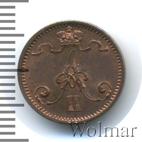 1 пенни 1874 г. Для Финляндии (Александр II) 