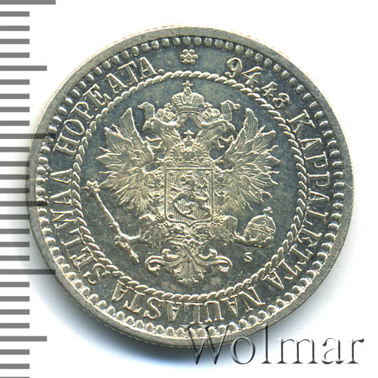 1 марка 1866 г. S. Для Финляндии (Александр II) 