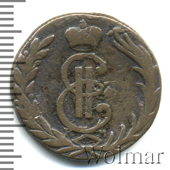 1 копейка 1770 г. КМ. Сибирская монета (Екатерина II) Тиражная монета