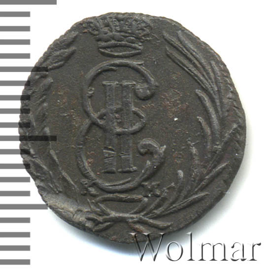 Полушка 1770 г. КМ. Сибирская монета (Екатерина II) Тиражная монета