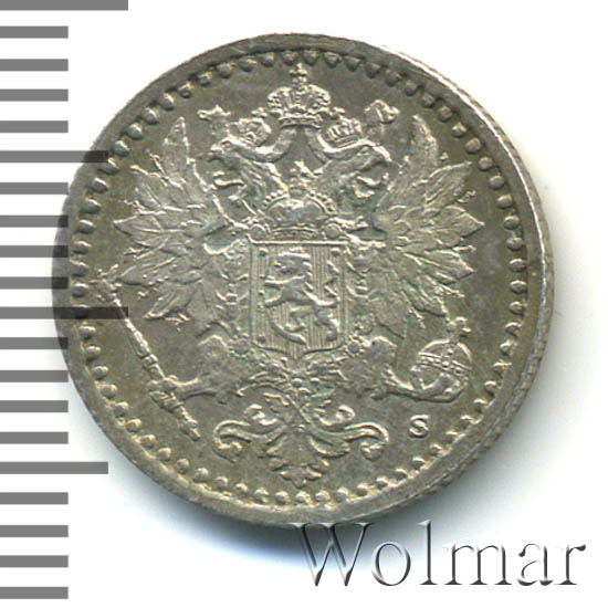 25 пенни 1866 г. S. Для Финляндии (Александр II). 